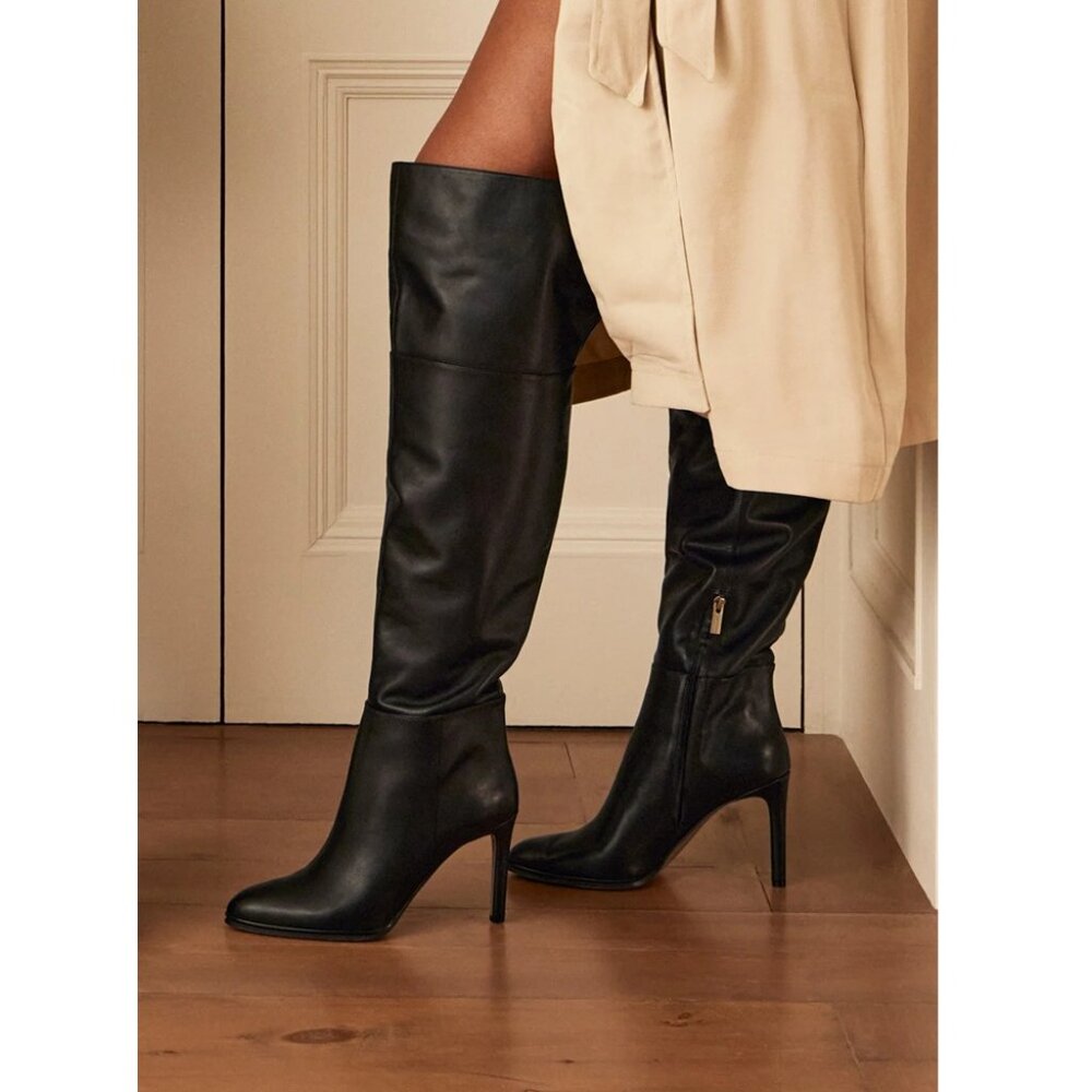 Vince Camuto “Sydnie” Black Leather Over the Knee Boots U.S. Size 9M